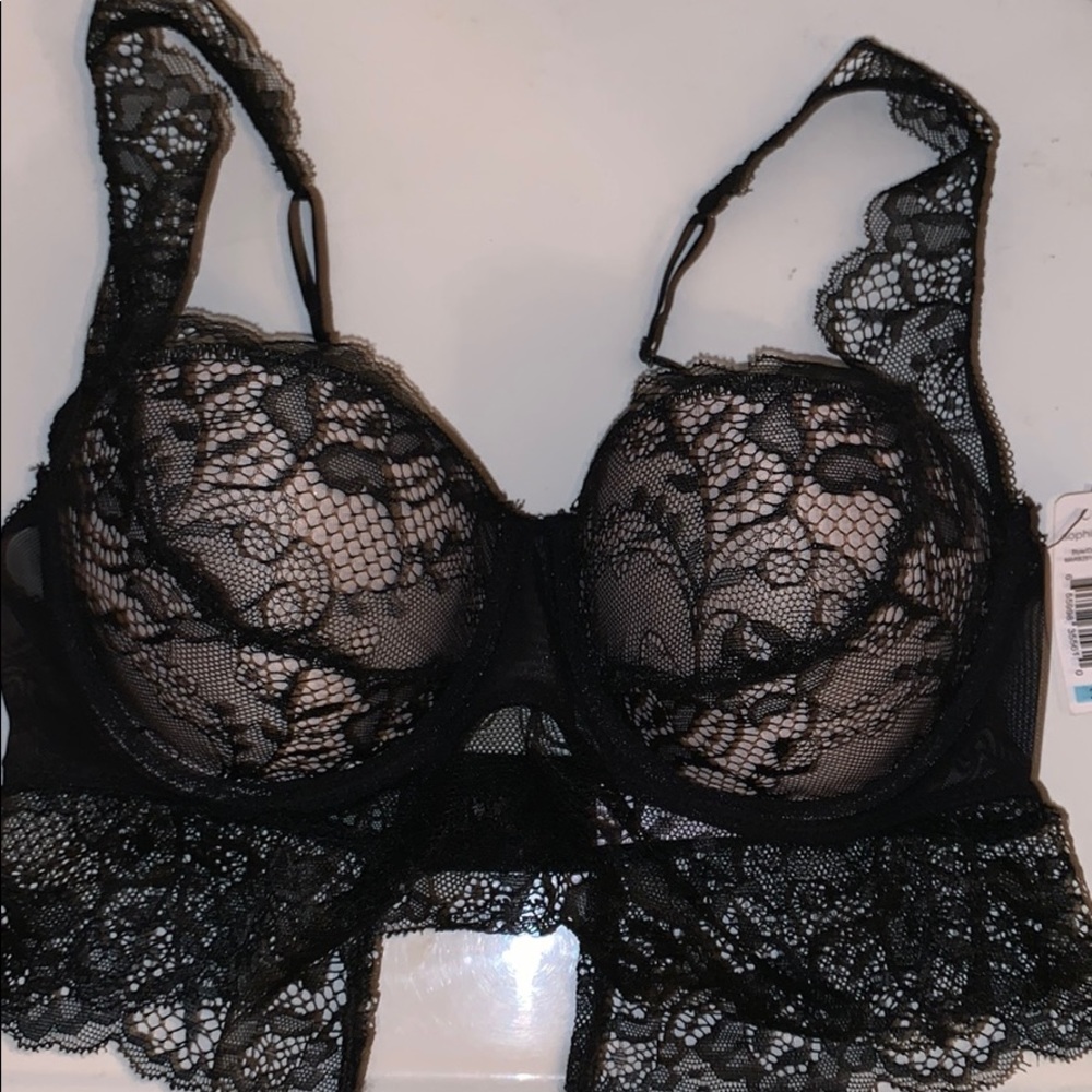 Sophie B black mesh black bra 34 C new